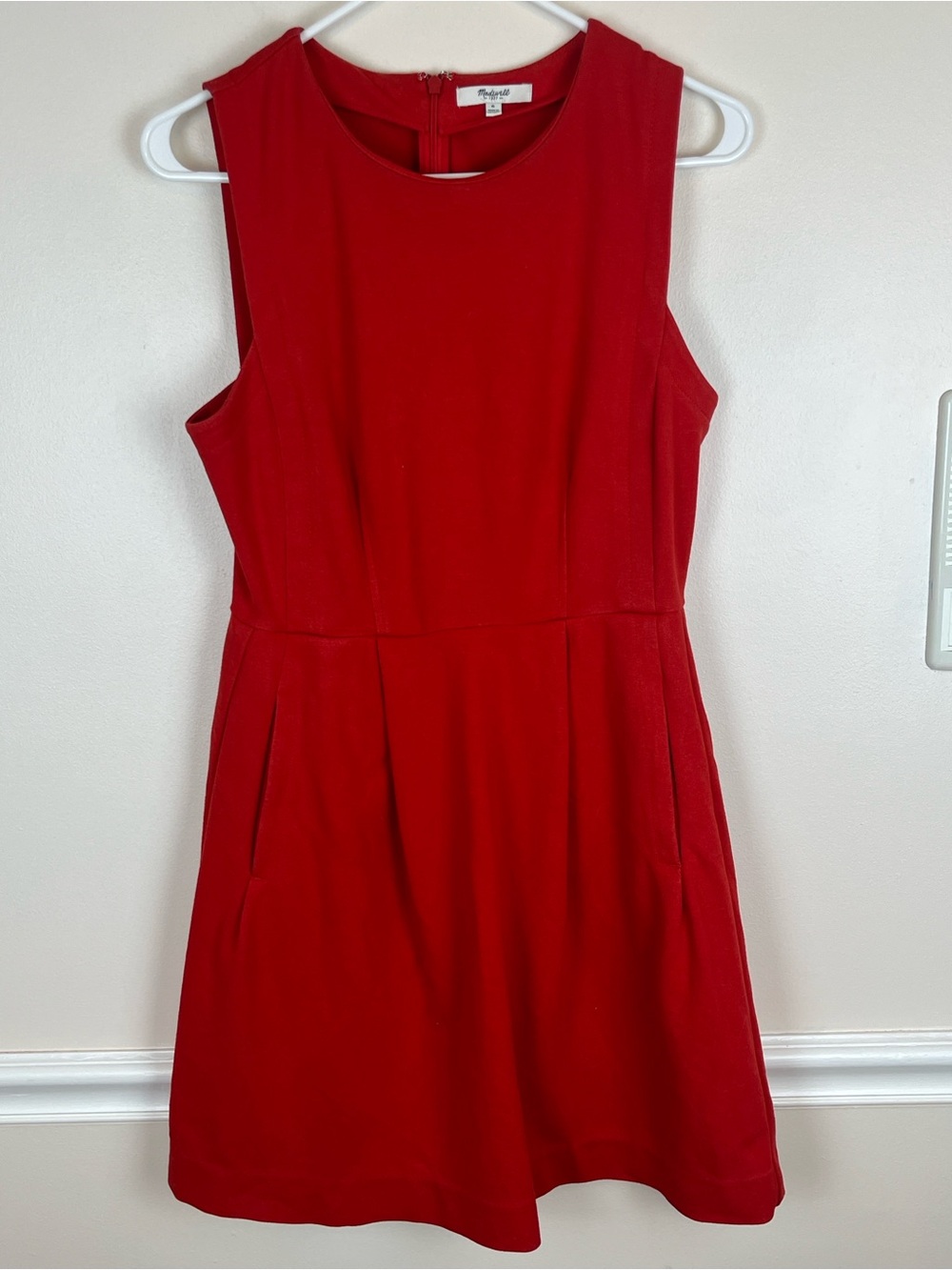 Madewell Red Jumper Style A-line Dress, Size 6, Has Pockets